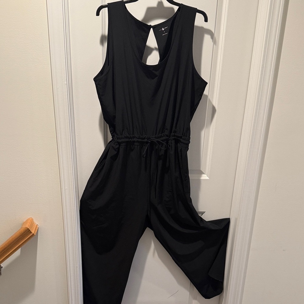 Lou & Grey Black Sleeveless Jumpsuit with Drawstring Waist